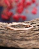 0.2ct Round Cut Moissanite Twisted Stackable Wedding Band 14k Rose Gold Plated