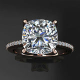 2ct Cushion Cut VVS1 D Diamond Solitaire Engagement Ring 14k Rose Gold Finish