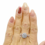 2.5ct Round Cut Diamond Engagement Ring Halo Floral Solitaire 14k Rose Gold Over