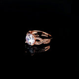 1.6ct Round Cut VVS1D Diamond Engagement Ring 14k Rose Gold Finish Split Shank