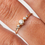 0.5ct Round Cut Moissanite Five Stone Engagement Ring 14k Yellow Gold Plated