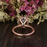 1ct Oval Cut Morganite Solitaire Minimalist Engagement Ring 14k Rose Gold Finish