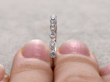 0.5ct Round Cut Blue Aquamarine Diamond Wedding Band Ring 14k Rose Gold Finish