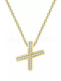 1ct Round Cut Moissanite Couple Rings Pendant 14k Yellow Gold Plated NO CHAIN