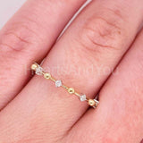 0.3ct Round Cut Moissanite Petite Stackable Wedding Band 14k Yellow Gold Plated
