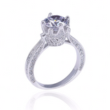 1.9ct Round Cut Diamond Engagement Ring 14k White Gold Finish Antique Solitaire