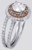 Double Halo Split Shank Engagement Ring 3ct Round Diamond 14k White Gold Finish