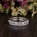 Half Eternity Wedding Bands 1.5ct Round Cut VVS1D Diamond 14k Rose Gold Finish