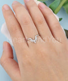 0.5ct Marquise Cut Simulated Diamond Chevron Wedding Band 14k White Gold Plated