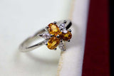 2.3ct Engagement Ring Oval Cut Citrine Stylish Partywear 14k White Gold Finish