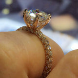 2ct Round Diamond Accent Vintage Solitaire Royal Engagement Ring 14k Gold Finish