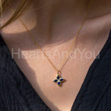 2ct Pear Simulated Blue Sapphire Flower Pendant 14k White Gold Plated NO CHAIN