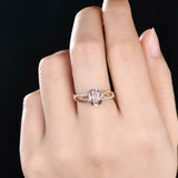 2.2ct Engagement Ring Oval Cut Peach Morganite Split Shank 14k Rose Gold Finish