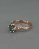 1.25Ct Round Cut London Blue Topaz Split Band Solitaire Ring 14K Rose Gold Over