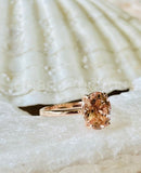 2.5ct Oval Cut Simulated Morganite Solitaire Engagement Ring 14k RoseGold Plated