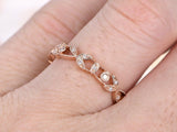 Filigree Floral Design Wedding Ring Band 1ct Round Cut Diamond 14k RoseGold Over