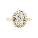 2.8ct Oval Cut Diamond Engagement Ring Vintage Halo Style 14k Yellow Gold Finish