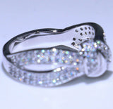 2ct Round Cut VVS1 Diamond Engagement Ring 14k White Gold Finish Ribbon Bow Knot