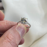2.1ct Round Cut Moissanite Solitaire with Accents Ring 14K White Gold Plated