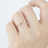 0.04ct Round Cut Diamond Wedding Band Dainty Minimalist 14k Yellow Gold Finish