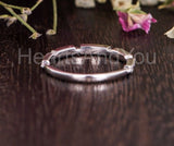 0.3ct Round Cut Simulated Sapphire Stacking Wedding Band 14k White Gold Plated