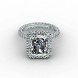 3.6ct Radiant Cut Diamond Accents Halo Women Engagement Ring 14k White Gold Over
