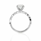 3Ct Oval Cut Diamond Engagement Ring 14K White Gold Finish Vintage Round Accents