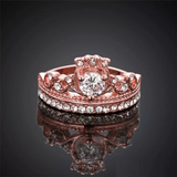 2.5Ct Round Cut VVS1 Diamond Princess Crown Engagement Ring 14K Rose Gold Finish