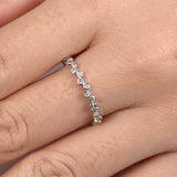 1.2ct Round Cut Diamond Wedding Ring Band Bezel Set Eternity 14k White Gold Over