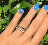 1.9ct Wedding Band Round Cut Black Diamond Stackable Design 14k Yellow Gold Over