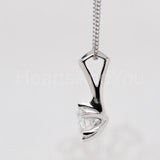1ct Round Cut Moissanite Solitaire Pendant 14k White Gold Plated NO CHAIN