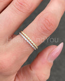 0.1ct Round Cut Moissanite Minimalist Women Wedding Band 14k Yellow Gold Plated