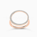 0.5ct Round Cut Moissanite Open Circle Women Engagement Ring 14k RoseGold Plated