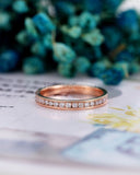 0.5ct Round Cut Moissanite Channel Set Women Wedding Band 14k Rose Gold Plated