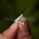 0.6ct Trillion Simulated Morganite Halo Engagement Ring 14K Yellow Gold Plated