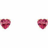 0.5ct Heart Cut Pink Sapphire Valentine Stud Earrings Women 14k Rose Gold Finish