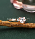 0.5ct Round Cut Simulated Morganite Trilogy Engagement Ring 14k Rose Gold Plated
