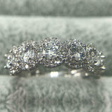 5Ct Round Cut VVS1 Diamond Halo Five Stone Engagement Ring 14K White Gold Finish