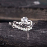 2.1ct Round Cut Diamond Engagement Ring 14k White Gold Finish Stackable Infinity