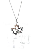0.02ct Round Cut Moissanite Maple Leaf Pendant 14k White Gold Plated NO CHAIN