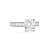2.2ct Round Cut Moissanite Channel Set Engagement Ring 14k White Gold Plated