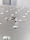 0.5ct Round Cut Moissanite Bezel Set Solitaire Women Ring 14k White Gold Plated