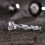 1.7ct Round Cut Diamond Engagement Ring Twisted Infinity 14k White Gold Finish