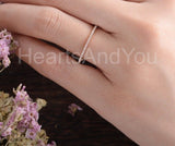 0.2ct Round Cut Moissanite Eternity Minimalist Wedding Band 14k Rose Gold Plated