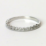0.9ct Round Cut Diamond Wedding Band Stackable Half Eternity 14k White Gold Over