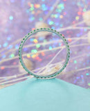 1ct Round Cut Green Emerald Full Eternity Wedding Band Ring 14k WhiteGold Finish