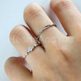 0.15ct Round Cut Moissanite Infinity Twisted Wedding Band 14k White Gold Plated