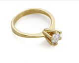6 Prong Solitaire Engagement Ring 1.2ct Round Cut Diamond 14k Yellow Gold Finish