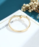 0.2ct Round Cut Moissanite Minimalist Women Wedding Band 14k Yellow Gold Plated