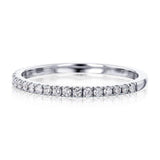 0.3ct Round Cut Moissanite Half Eternity Wedding Band 14k White Gold Plated